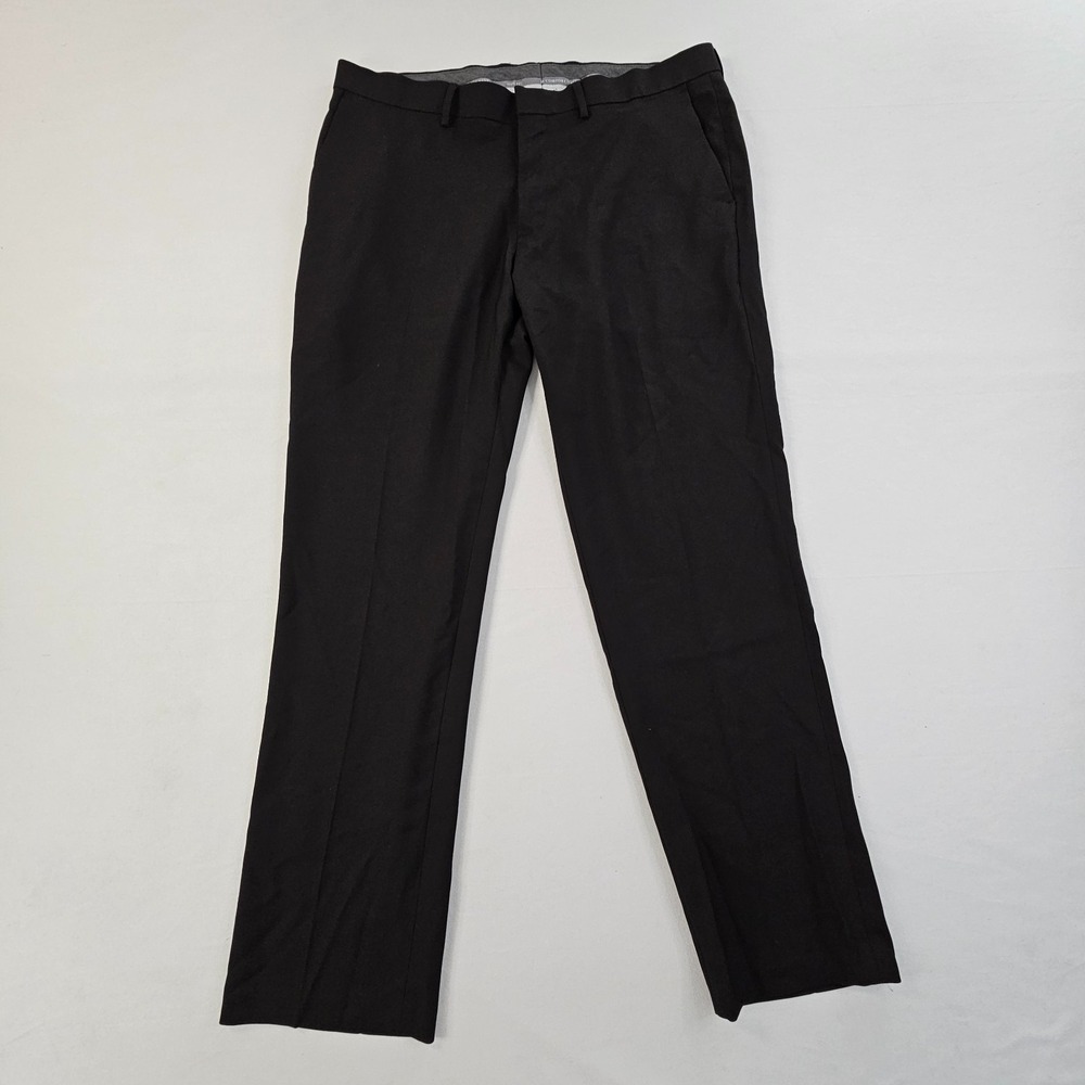 Haggar Premium Comfort Slim Fit Dress Pants Men's 36x30 Black Stretch Career